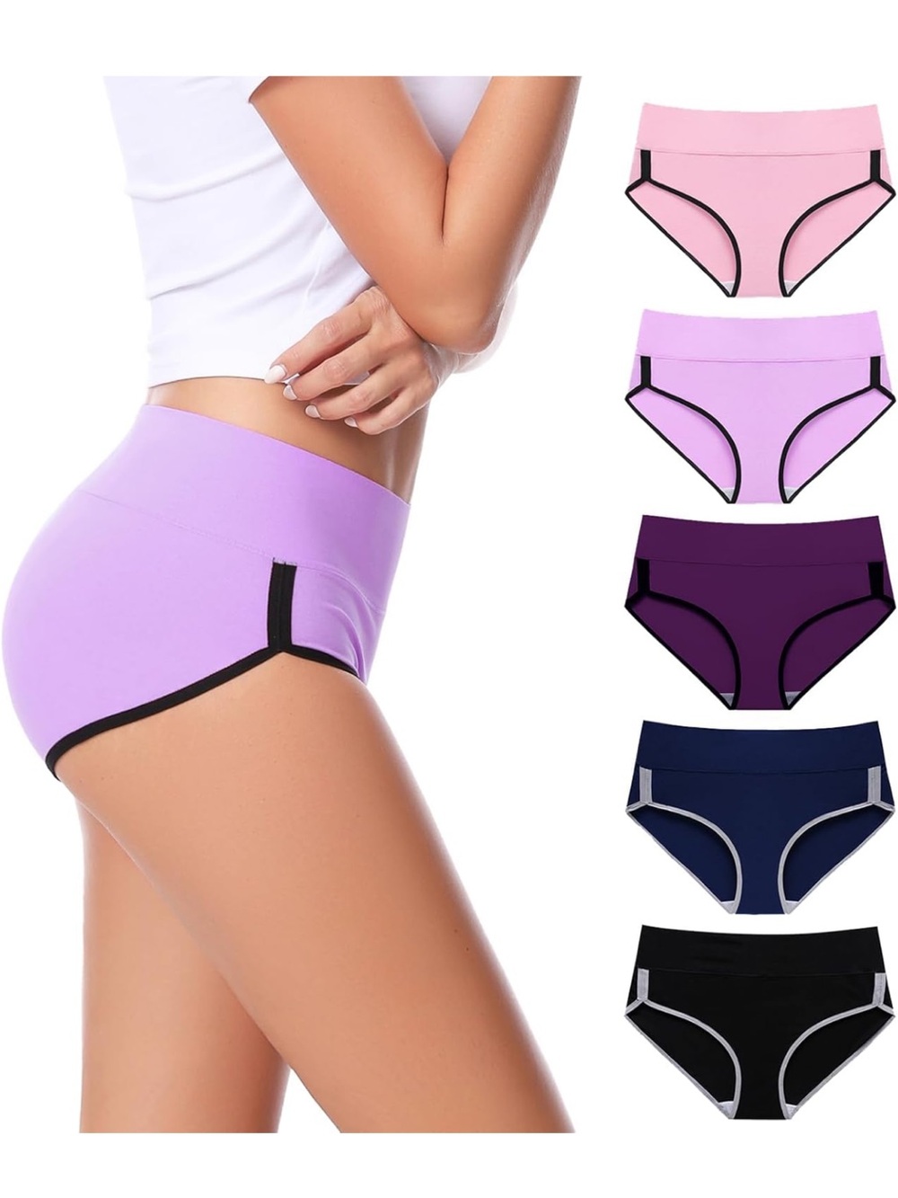 Women’s underwear cotton high waisted Soft Stretch Hipster Briefs